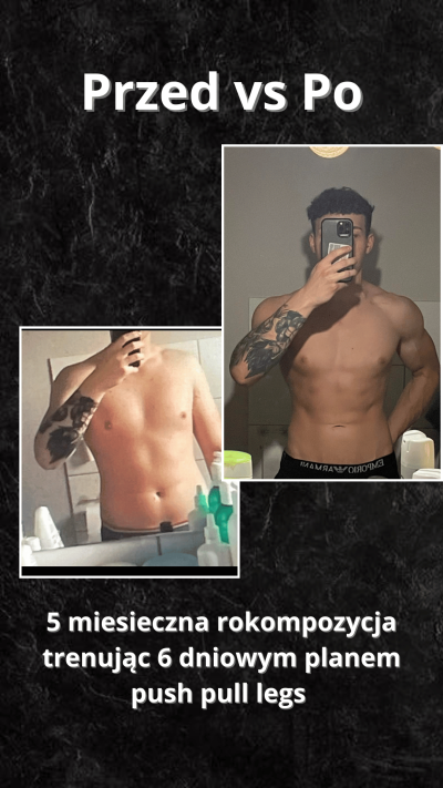 4 miesieczna rekompozycja znaczacy wzrost masy miesniowej, przy - 5kg na wadze(2)